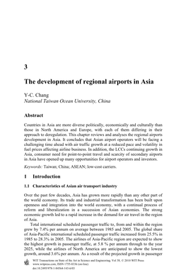 3 the Development of Regional Airports in Asia