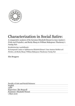 Characterization in Social Satire
