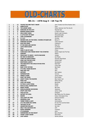 Wk 31 – 1978 Aug 5 – UK Top 75