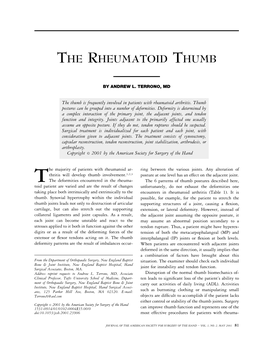 The Rheumatoid Thumb