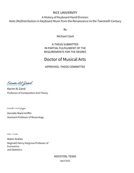 Doctor of Musical Arts