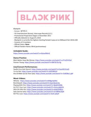 Blackpink Watch List