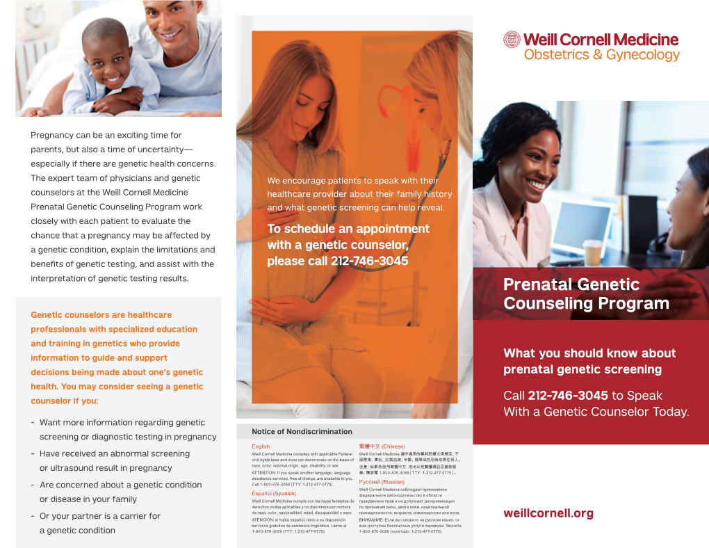 Prenatal Genetic Counseling Program Work and What Genetic Screening Can Help Reveal