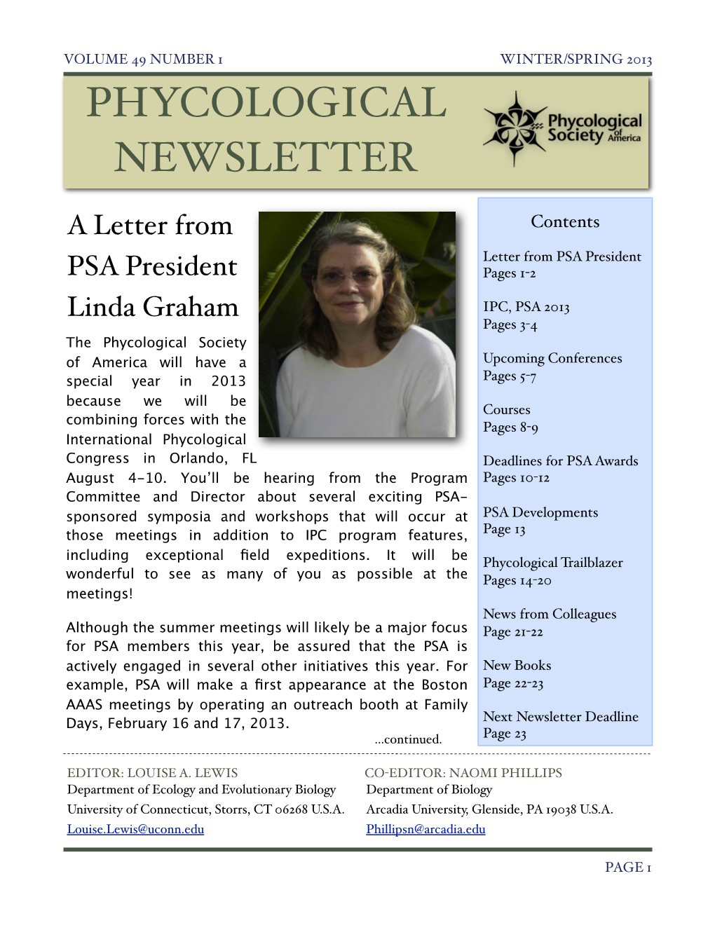 Phycological Newsletter