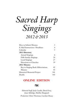 Sacred Harp Singings