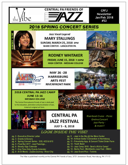 Central PA Jazz Festival, Jazz Picnic, Jazzmobile and Many Other Events