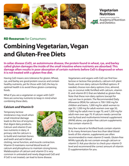Combining Vegetarian, Vegan and Gluten-Free Diets