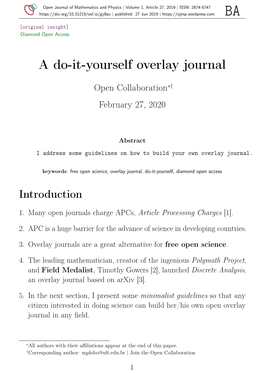 A Do-It-Yourself Overlay Journal