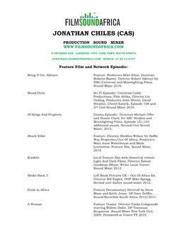 Jonathan Chiles Resume