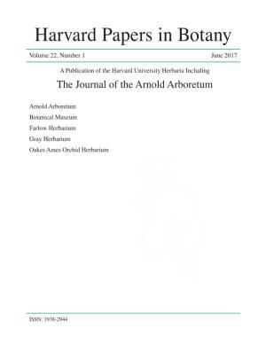 Harvard Papers in Botany Volume 22, Number 1 June 2017