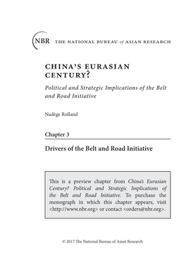 China's Eurasian Century? Political and Strategic Implications of the Belt and Road Initiative, Chapter 3