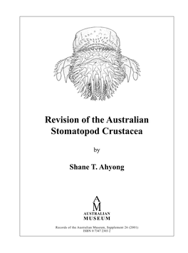 Revision of the Australian Stomatopod Crustacea