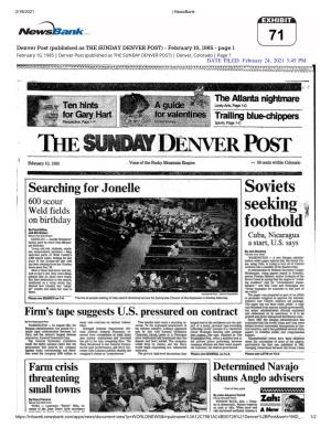 Published As the SUNDAY DENVER POST