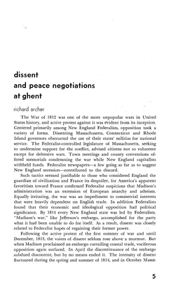 Dissent and Peace Negotiations at Ghent