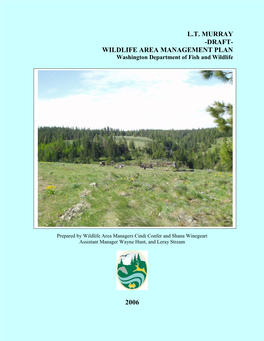 Lt Murray -Draft- Wildlife Area Management Plan