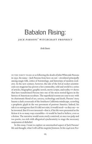 Babalon Rising: Jack Parsons’ Witchcraft Prophecy