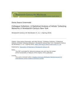 Colleague Collectors: a Statistical Analysis of Artists' Collecting