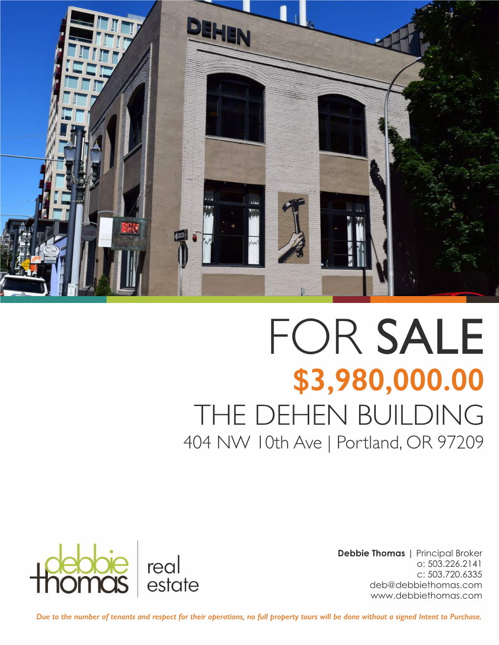 FOR SALE $3,980,000.00 the DEHEN BUILDING 404 NW 10Th Ave | Portland, OR 97209