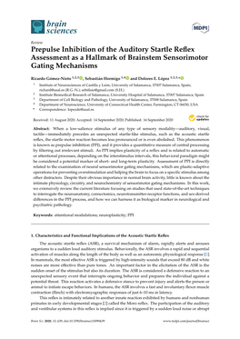 Prepulse Inhibition of the Auditory Startle Reflex Assessment As A