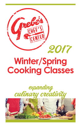 Winter/Spring Cooking Classes