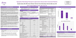 Tigecycline (TG) Salvage Therapy for Legionnaires' Disease (LD) In