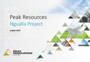 Peak Resources Ngualla Project