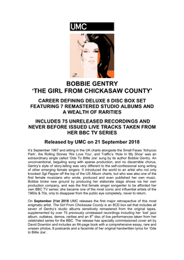 Bobbie Gentry Box Set U.K. Press Release