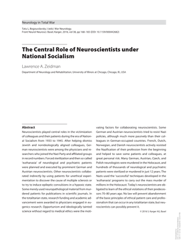 The Central Role of Neuroscientists Under National Socialism