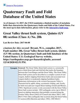 Quaternary Fault and Fold Database of the United States