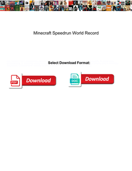 Minecraft Speedrun World Record