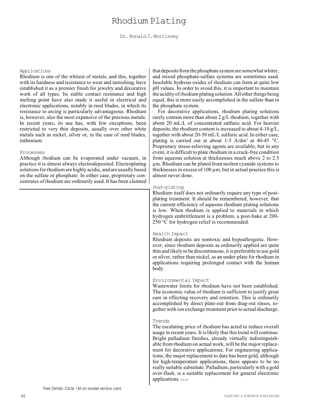 Rhodium Plating