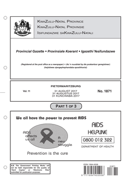 Kwazulu-Natal Provincial Gazette No. 1871