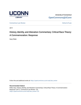 Critical Race Theory: a Commemoration: Response
