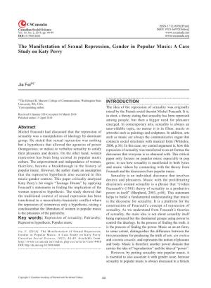 The Manifestation of Sexual Repression, Gender in Popular Music: a Case Study on Katy Perry
