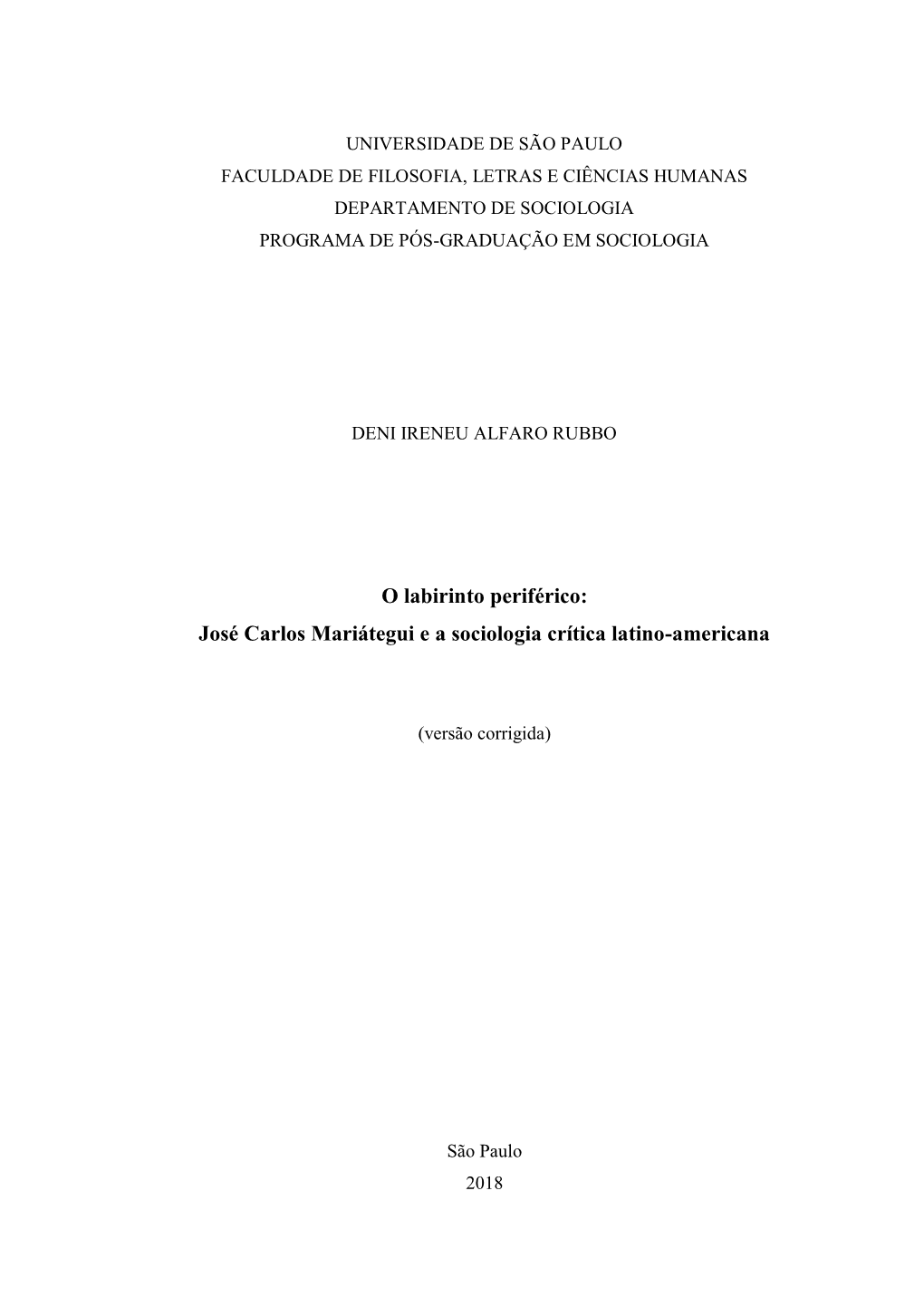 José Carlos Mariátegui E a Sociologia Crítica Latino-Americana