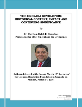 The Grenada Revolution Historical
