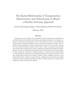 The Spatial Relationship of Transportation Infrastructure and Deforestation in Brazil: a Machine Learning Approach