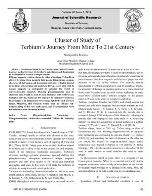 Cluster of Study of Terbium's Journey from Mine to 21St Century