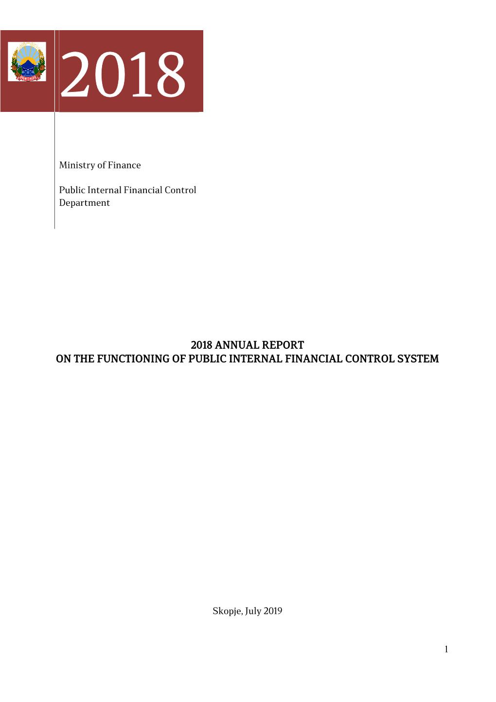 Annual Report on the Functioning of the Public Internal Financial Control System