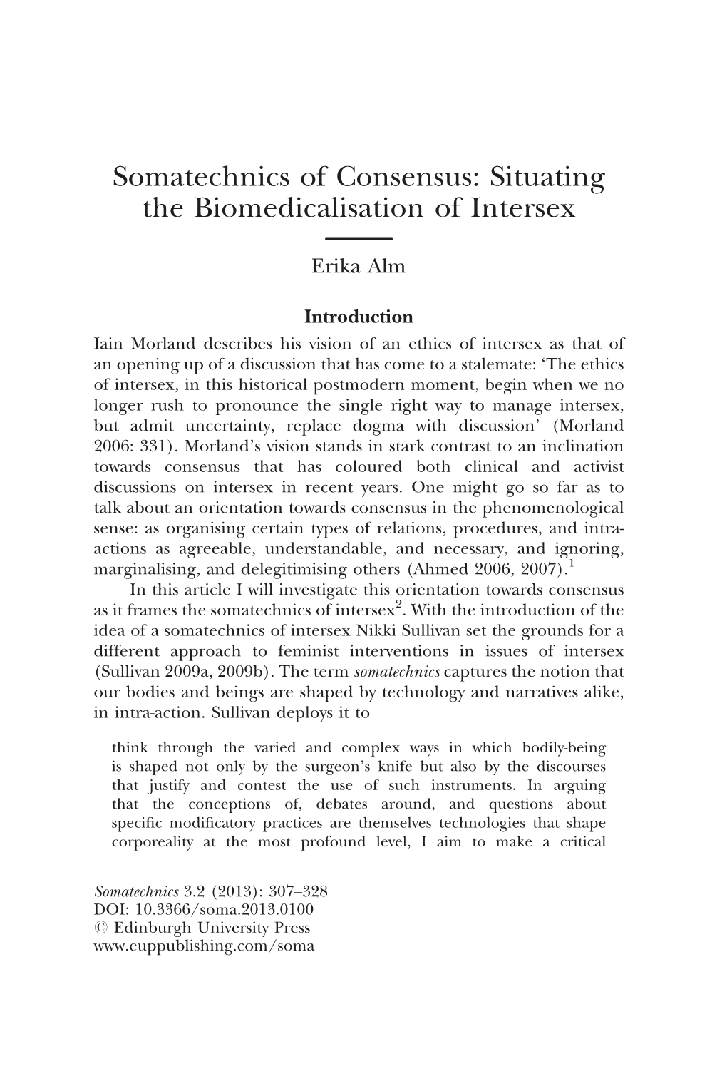 Situating the Biomedicalisation of Intersex