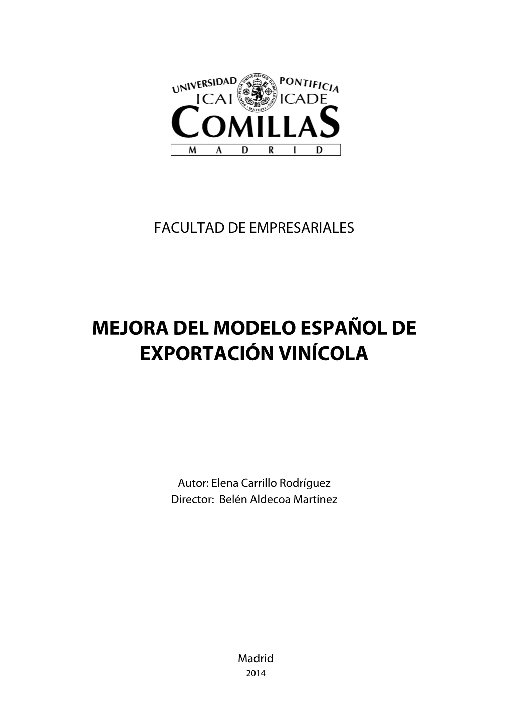 Mejora Del Modelo Español De Exportación Vinícola
