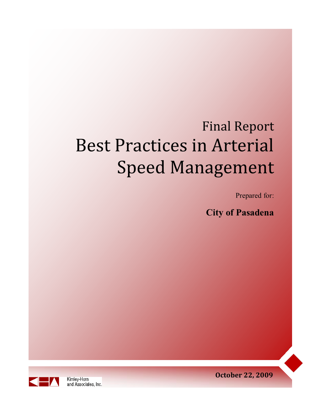 Best Practices in Arterial Speed Management