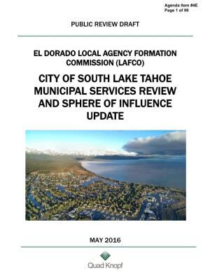 City of South Lake Tahoe Municipal Services Review and Sphere of Influence Update