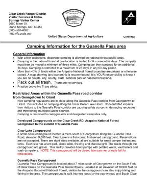 Camping Information for the Guanella Pass Area