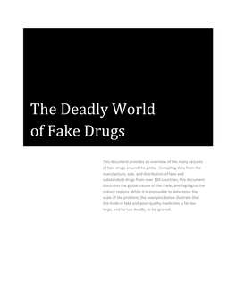 The Deadly World of Fake Drugs