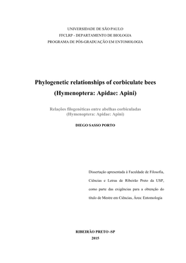 Phylogenetic Relationships of Corbiculate Bees (Hymenoptera: Apidae: Apini)