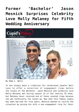 Former 'Bachelor' Jason Mesnick Surprises Celebrity Love Molly