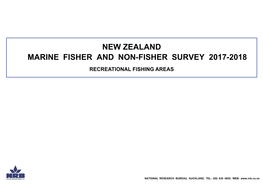 New Zealand Marine Fisher and Non-Fisher Survey 2017-2018 Recreational Fishing Areas