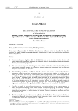 Commission Delegated Regulation (Eu