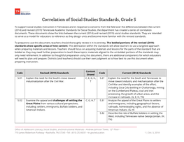 Correlation of Social Studies Standards, Grade 5